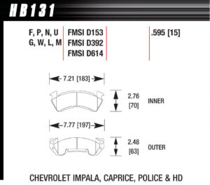 HAWK BRAKE Full Size GM Magnum-Blk HB131M.595