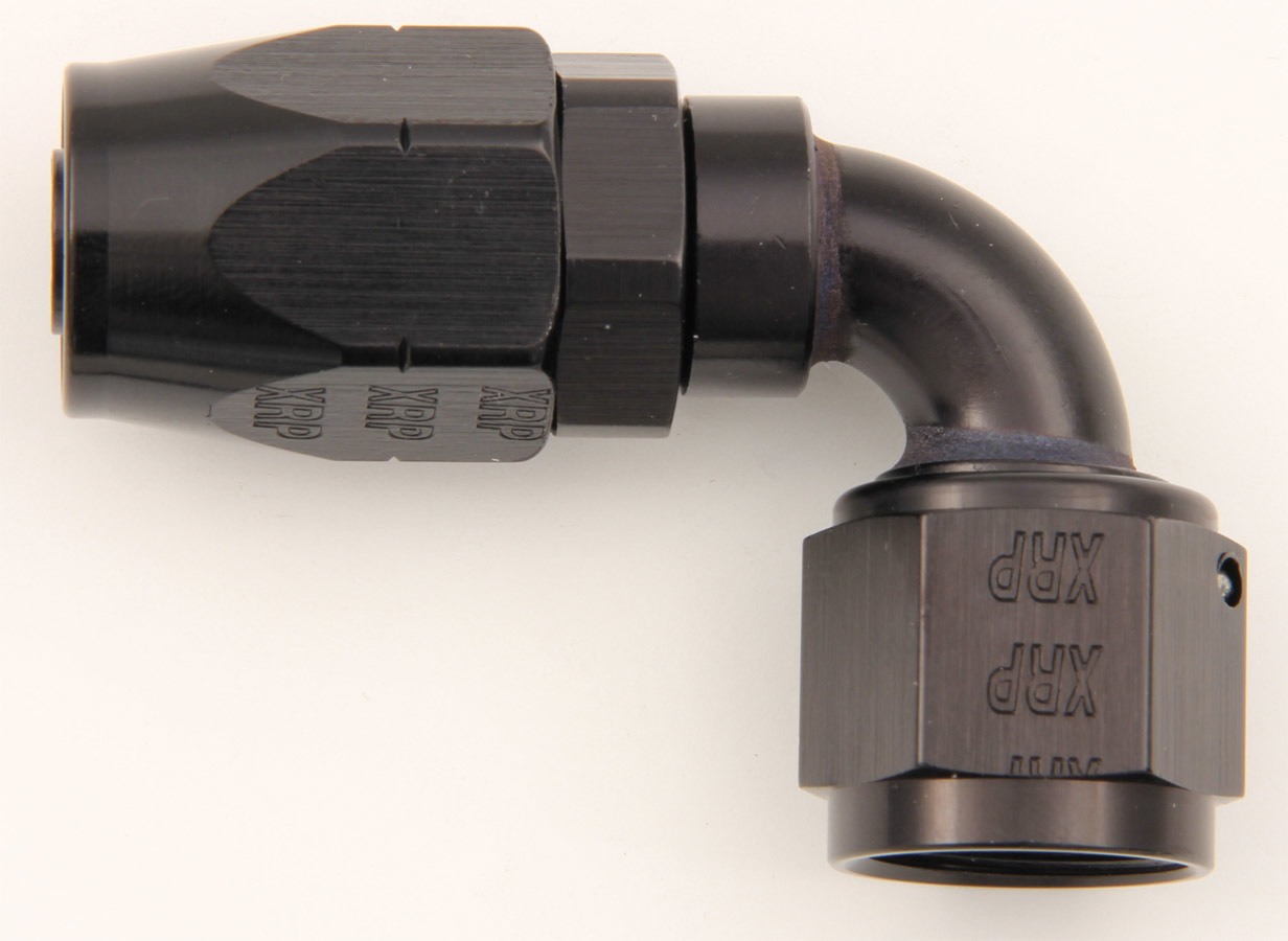 XRP-XTREME RACING PROD. #12 90 Deg Double Swivel Hose End Black 209012BB