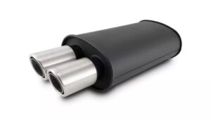 VIBRANT PERFORMANCE Streetpower Flat Black Oval Muffler 3in Inlet 12311