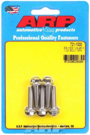ARP S/S Bolt Kit – 6pt. (5) 1/4-28 x 1.000 721-1000