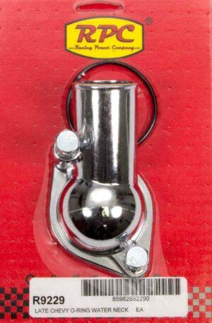 RACING POWER CO-PACKAGED 66-75 Chevy V8 Steel Water Neck Chrome R9229