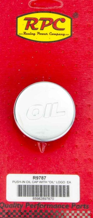 RACING POWER CO-PACKAGED Oil Filler Cap Chrome W/ Oil Logo R9787