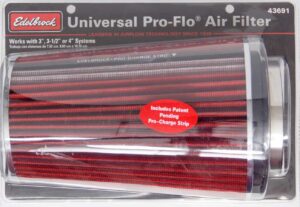 EDELBROCK Pro-Flo Air Filter Cone 10.5 Tall Red/Chrome 43691