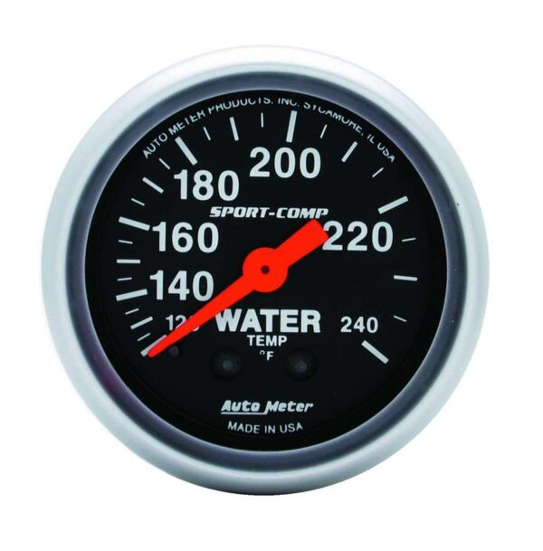 AUTOMETER 2-1/16in Sport-Comp Water Temp.Gauge 120-240 3333