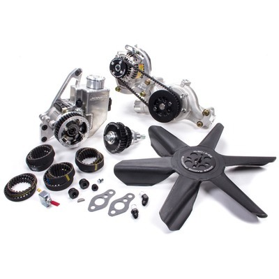 JONES RACING PRODUCTS Drive Kit HTD SBC Crate P/S W/P & Alt w/Fan 2441-AR-68-EMP