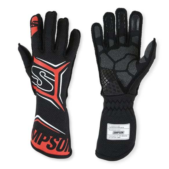 SIMPSON SAFETY Glove Magnata Large Black / Red SFI 3.5/5 MGLR