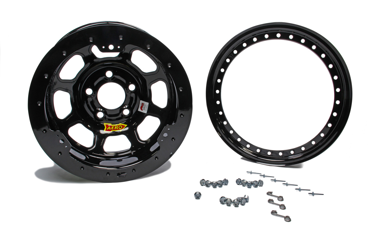 AERO RACE WHEELS 15×8 3in 5.00 Black w/ Black Ring 53-185030-BLKRING