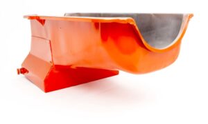 RACING POWER CO-PACKAGED 80-85 SBC Steel Drag Race Oil Pan Orange R9731