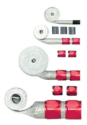 RACING POWER CO-PACKAGED Red Braided Hose Sleevin g Kit R6676