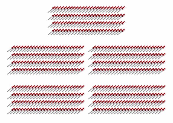 FIVESTAR Sml Hd Rivet Red Multi-Grip 500pk 814R-500S