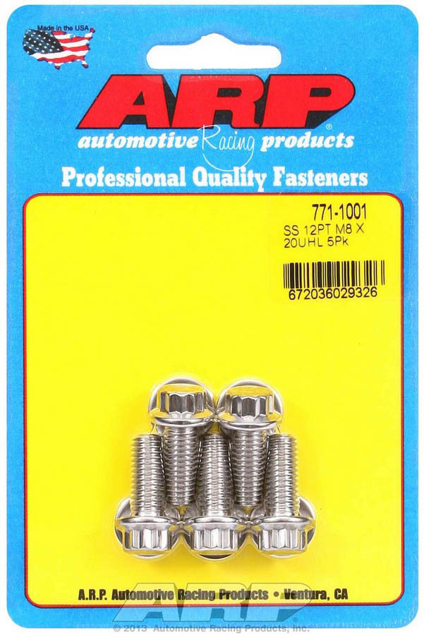 ARP S/S Bolt Kit – 12pt. (5) 8mm x 1.25 x 20 771-1001