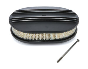 RACING POWER CO-PACKAGED Air Filter 12X2 Oval Aluminum Finned Black R6313BK