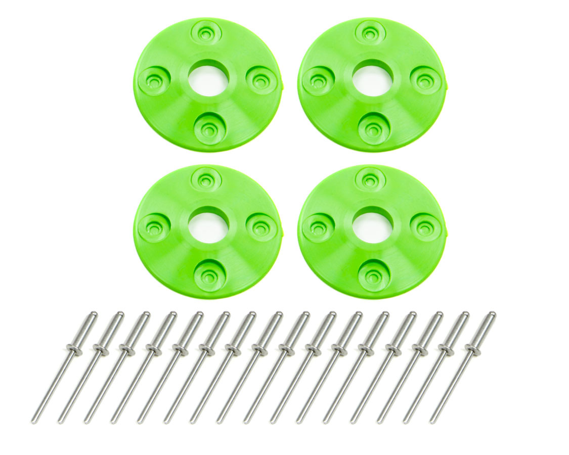 DOMINATOR RACE PRODUCTS Scuff Plate Plastic 4pk Xtreme Green 1202-XG
