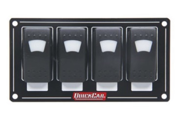 QUICKCAR RACING PRODUCTS Accessory Panel 4 Switch Rocker Lighted 52-717