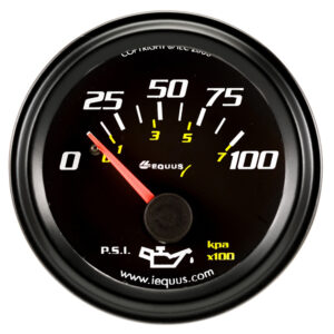 EQUUS 2.0 Dia Oil Pressure Gauge Black  0-100psi E6234