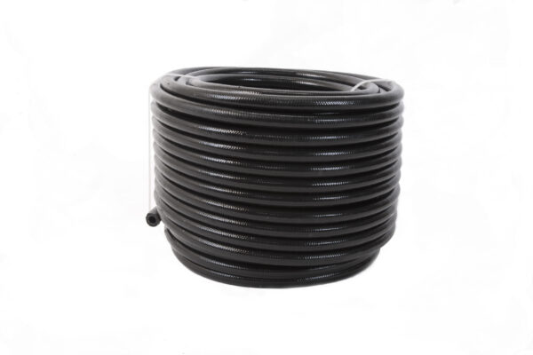 AEROMOTIVE 12an PTFE S/S Braided Hose 16ft Black Jacketed 15339