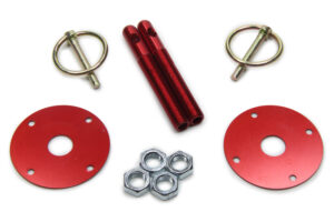 FIVESTAR Hood Pin Kit  3/8in Alum Red 2-pack 10001-34033-R