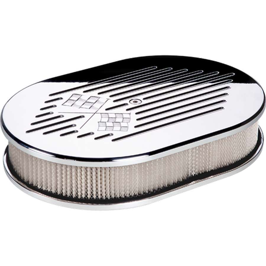 BILLET SPECIALTIES Small Oval Air Cleaner W/Flags 15327