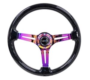 NRG INNOVATION Steering Wheel 350mm 3in Dish Galaxy -Neochrome RST-018BSB-MC