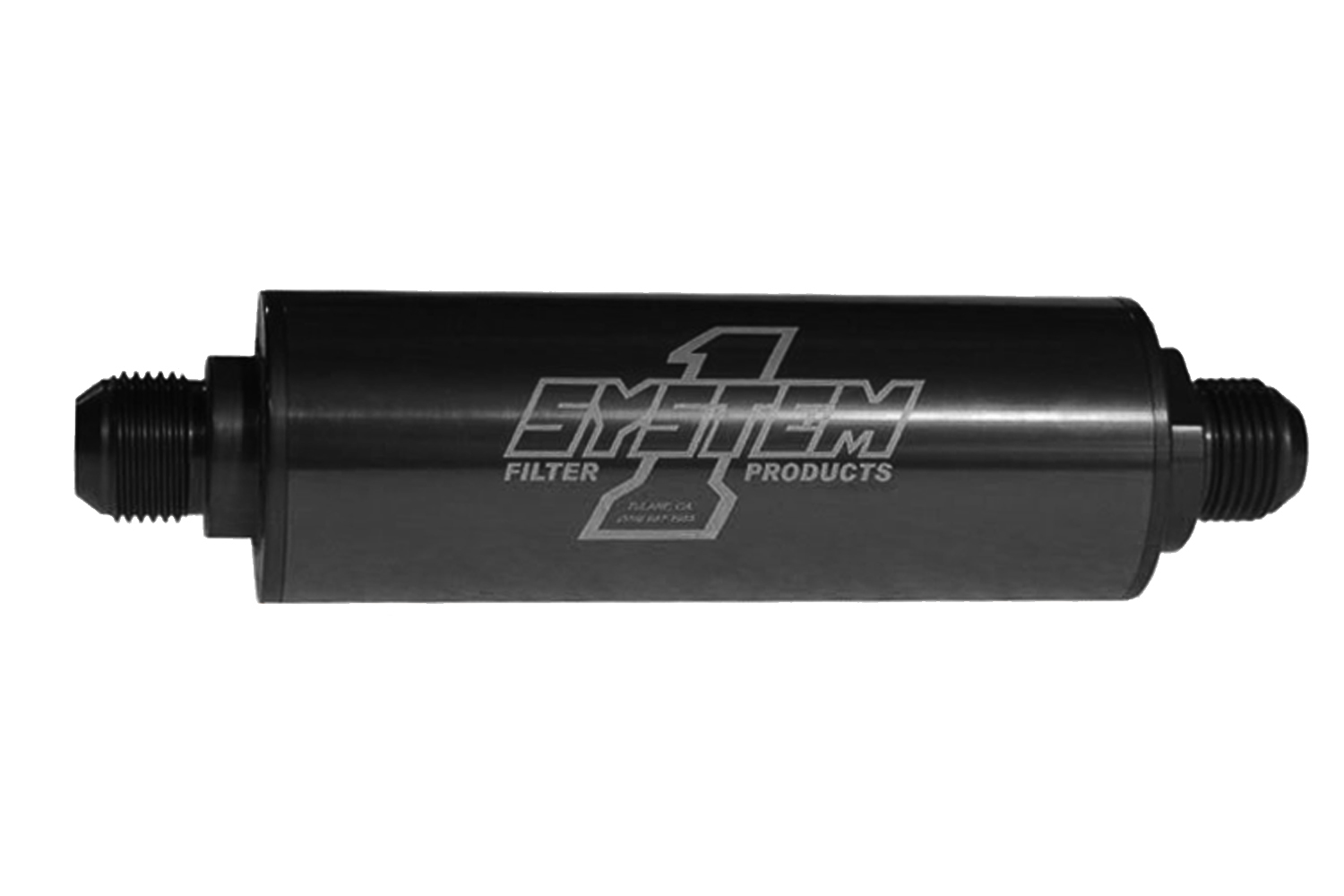 SYSTEM ONE Inline Fuel Filter – #8 Billet – Black 202-202408B