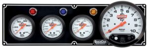 QUICKCAR RACING PRODUCTS 3-1 Gauge Panel OP/WT/OT w/5in Tach Black 61-6741