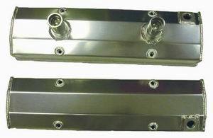 RACING POWER CO-PACKAGED Fabricated SB Chevy Circ le Track Valve Covers Pr R6240
