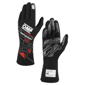 OMP RACING, INC. SPORT GLOVES FIA 8856-20 18 MY2025 BLACK / RED SZ IB0-0777-B01-073-M