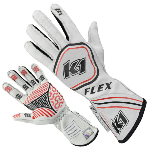 K1 RACEGEAR Glove Flex Small White SFI / FIA 23-FLX-W-S