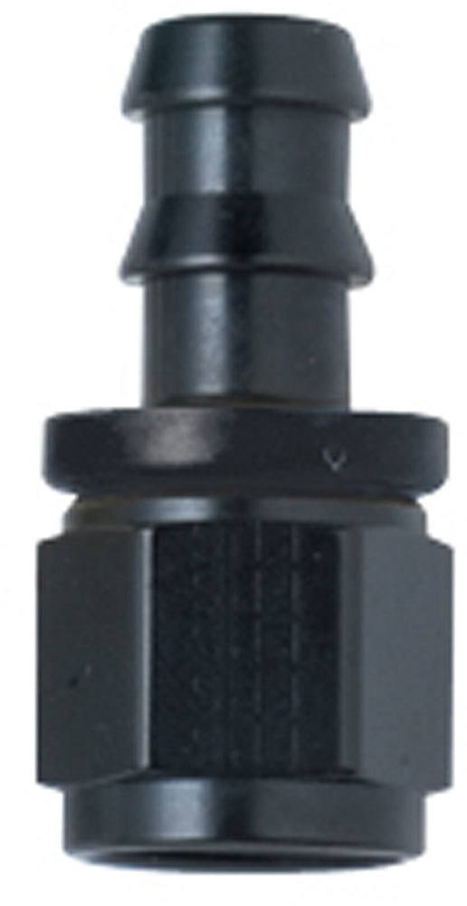 FRAGOLA Hose Fitting #4 Straight Push Lock Black 200104-BL