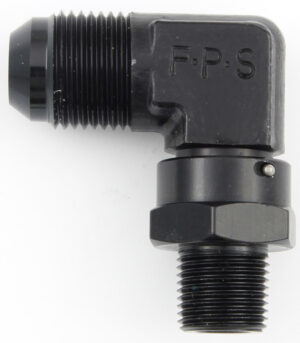 FRAGOLA #8 x 1/4 MPT 90 Deg Swivel Adapter Black 499107-BL