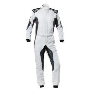 OMP RACING, INC. TECNICA HYBRID OVERALL F IA 8856-2018 GRAY / BLAC IA0-1864-A01-089-52