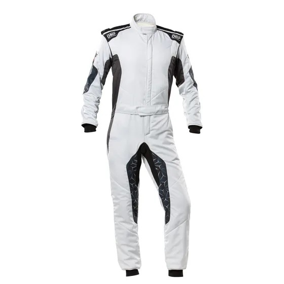 OMP RACING, INC. TECNICA HYBRID OVERALL F IA 8856-2018 GRAY / BLAC IA0-1864-A01-089-52