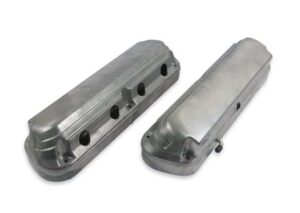 HOLLEY 2-Piece Alm Valve Cover Set GM LS Natural Finish 241-185