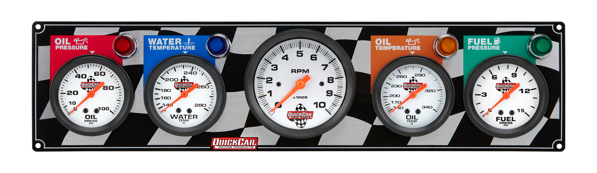 QUICKCAR RACING PRODUCTS Gauge Panel OP/WT/OT/FP w/Tach 61-60513
