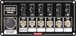 QUICKCAR RACING PRODUCTS Ignition Panel Black Fused w/Start Button 50-863