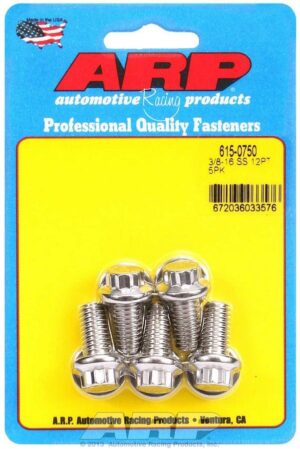 ARP S/S Bolt Kit – 12pt. (5) 3/8-16 x 0.750 615-0750