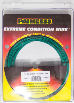 PAINLESS WIRING 14 Gauge Green TXL Wire  50 Ft. 70804