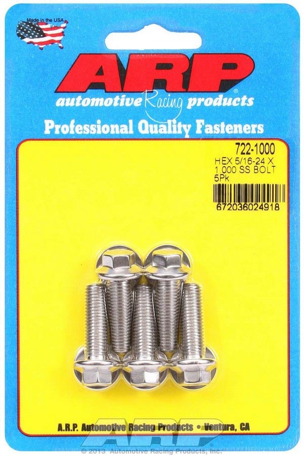 ARP S/S Bolt Kit – 6pt. (5) 5/16-24 x 1.000 722-1000