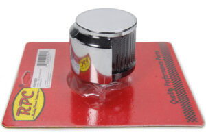 RACING POWER CO-PACKAGED Push In Breather 3in Tall Chrome/Black R9516BK