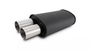 VIBRANT PERFORMANCE Streetpower Flat Black Oval Muffler 3in Inlet 12321