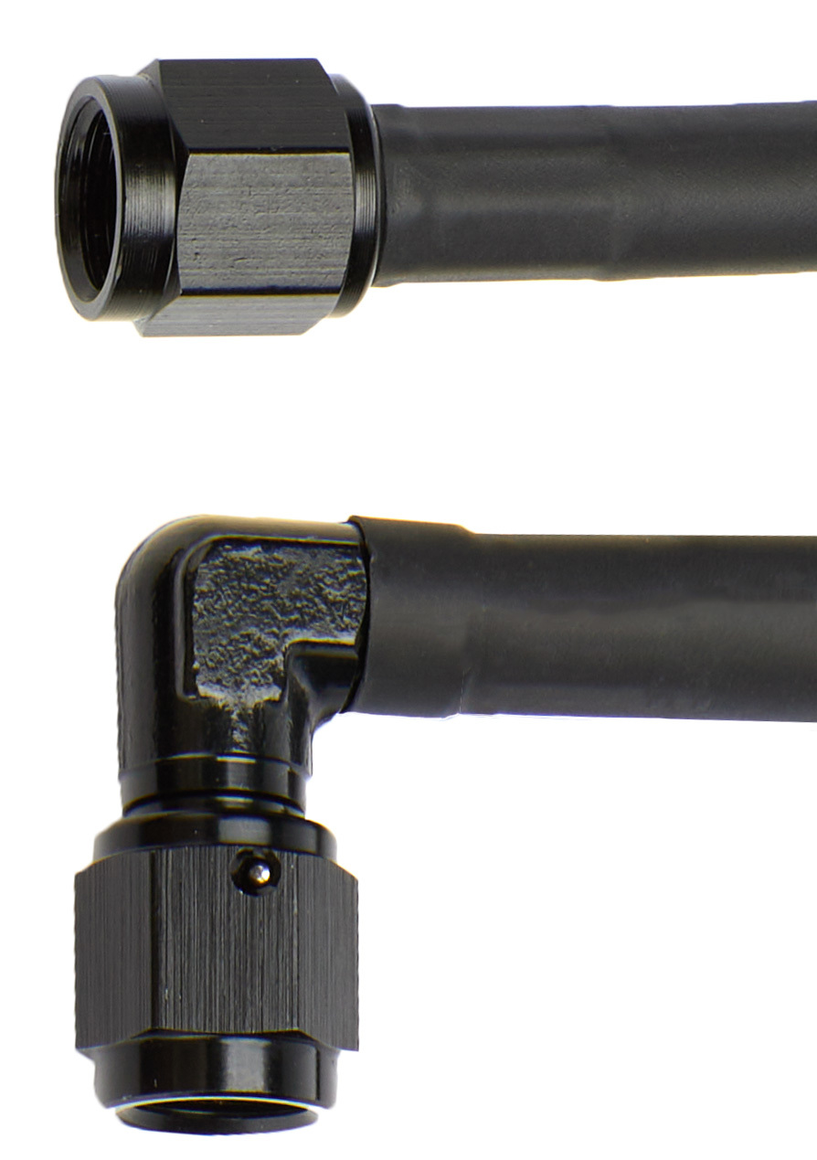 ALLSTAR PERFORMANCE Coated Braided Line 30in #4 Hose -4 90 Deg/-4 Str ALL48405