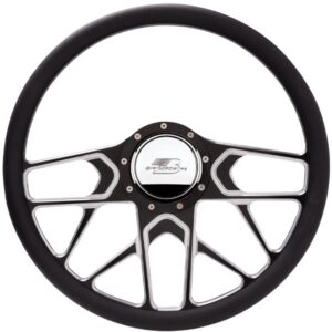BILLET SPECIALTIES Steering Wheel 1/2 Wrap 15.5in Redline Black BC34107