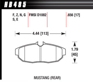 HAWK BRAKE Performance Street Brake Pads (4) HB485F.656