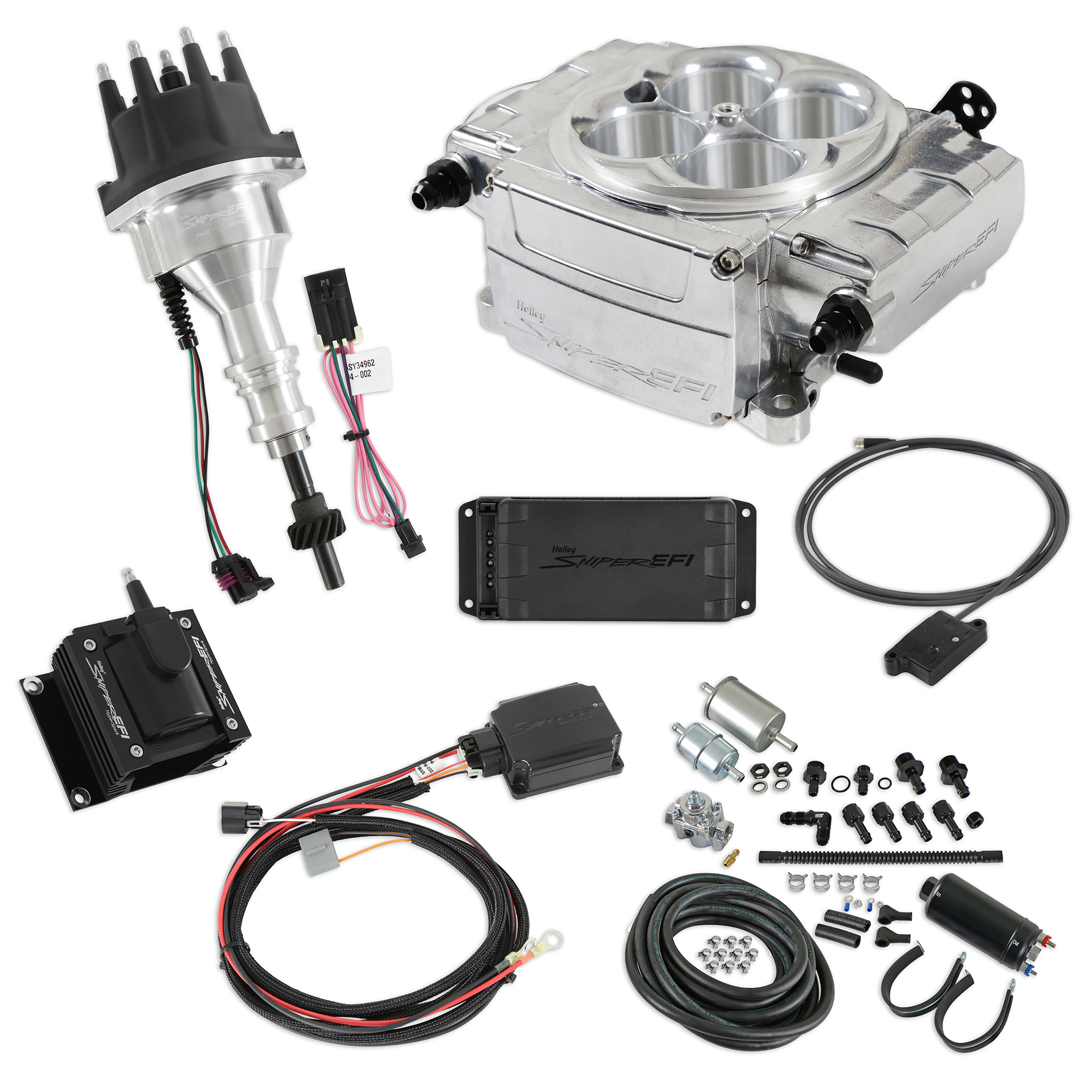 HOLLEY Sniper 2 EFI Bundle Kit SBF Polished 550-510-BPK-SBF