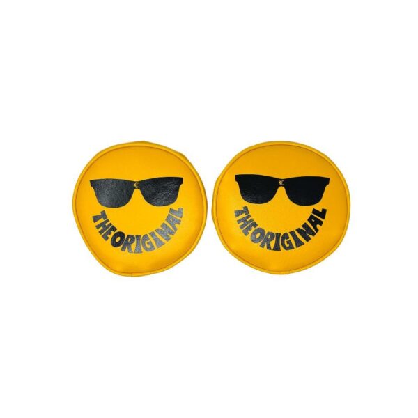 KC HILITES Vinyl Cover 6in Round Yellow w/Smiley Sunglass 5205