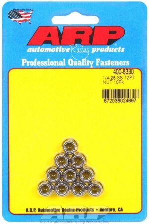 ARP S/S 12pt. Nuts – 1/4-28 (10) 400-8330